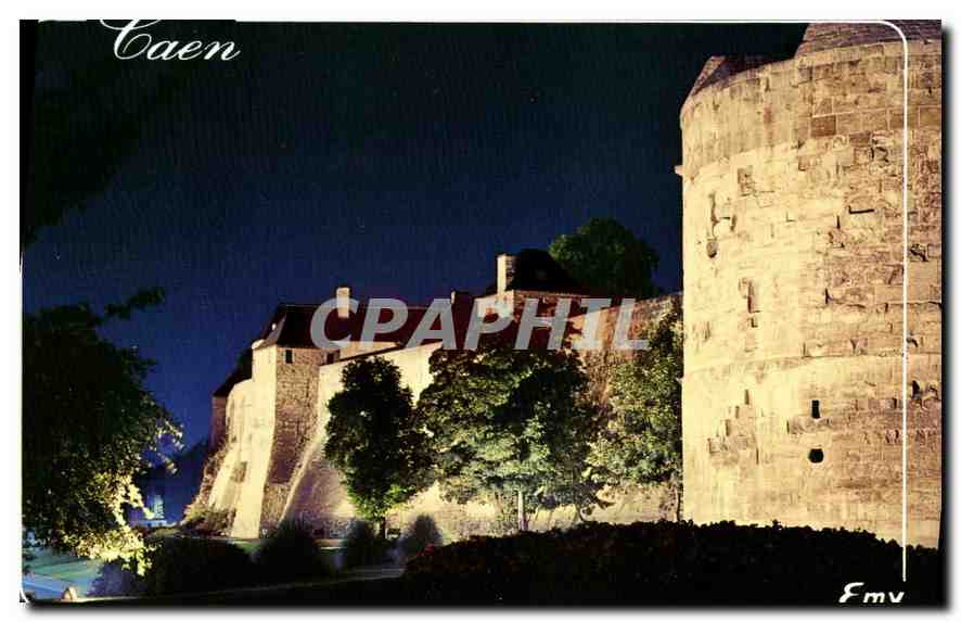 CPM Caen Calvados les remparts du chateau illumines 