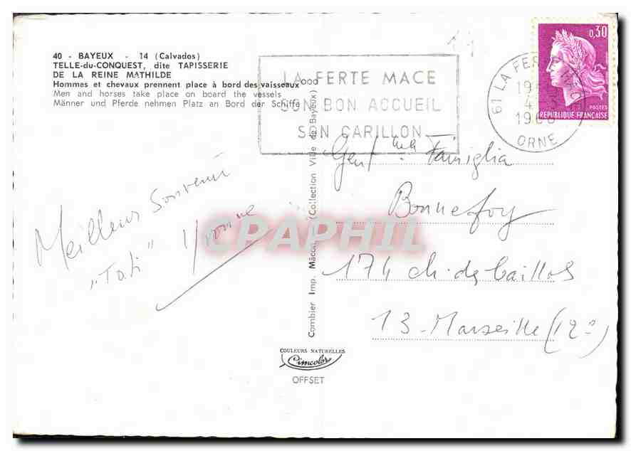 Navigatio — Tapisserie de la Reine Mathilde — Éditeur Combier, n°40 — Verso