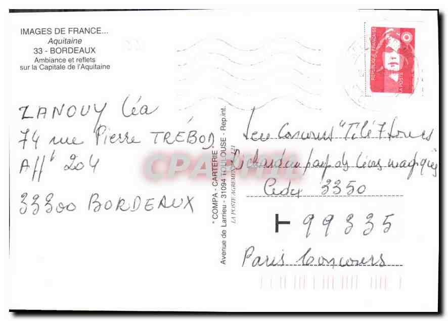 Bordeaux — Capitale de l'Aquitaine — Images de France, série 33 — Rückseite