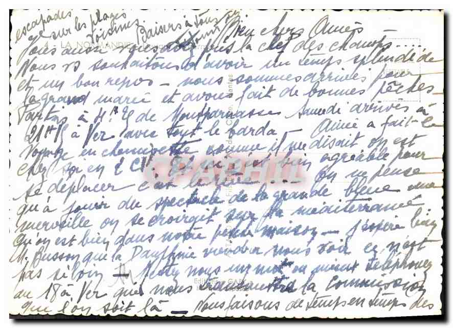 CPM La Normandie Cheval Poules Charrue — Rückseite