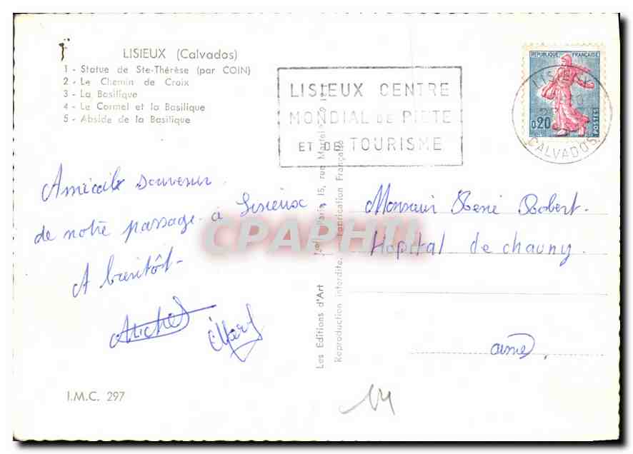 Lisieux — Collage de sites religieux — Éditions d'Art — Verso