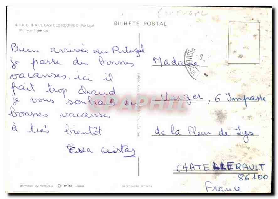 CPM Figueira de castelo Rodrigo Portugal  — Verso