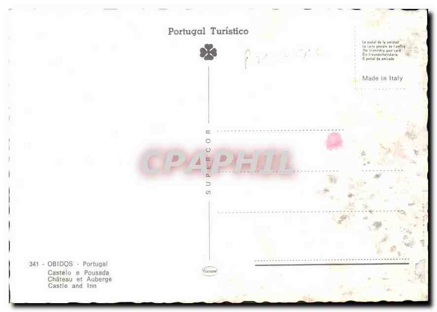 CPM Obidos Portugal Chateau et Auberge  — Verso