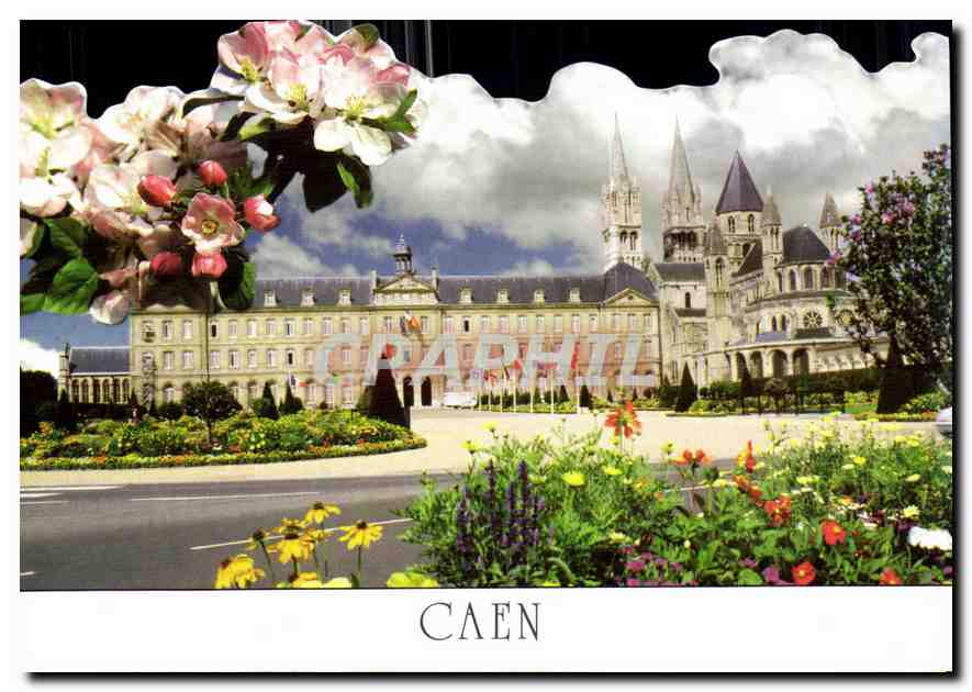 CPM Caen Calvados L'Abbaye aux Hommes La partie gauche abrite l'Hotel de Ville 