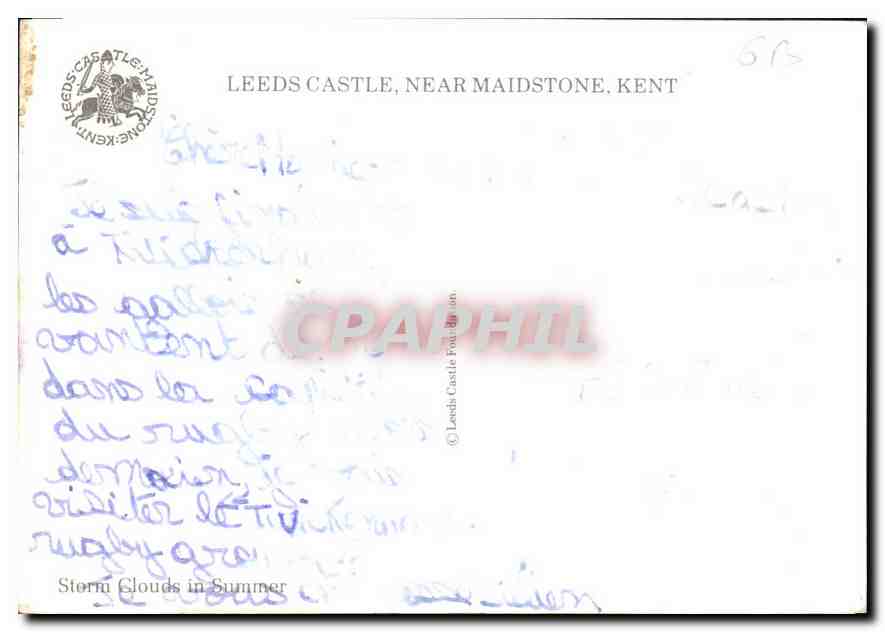 CPM Leeds Castle near Maidstone Kent  — Rückseite