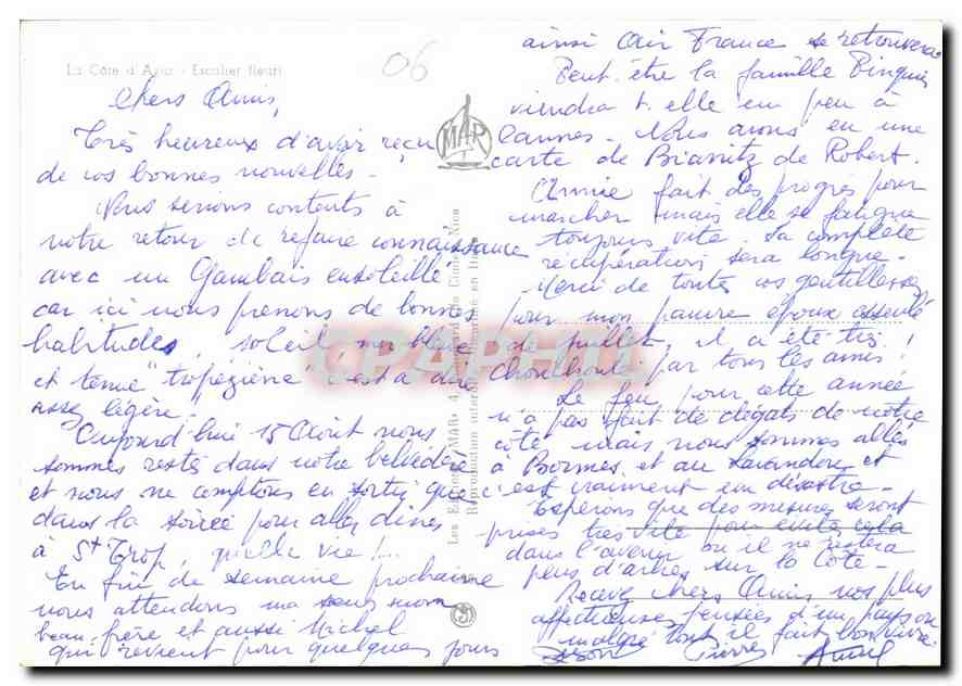CPM La Cote d'Azur  — Verso