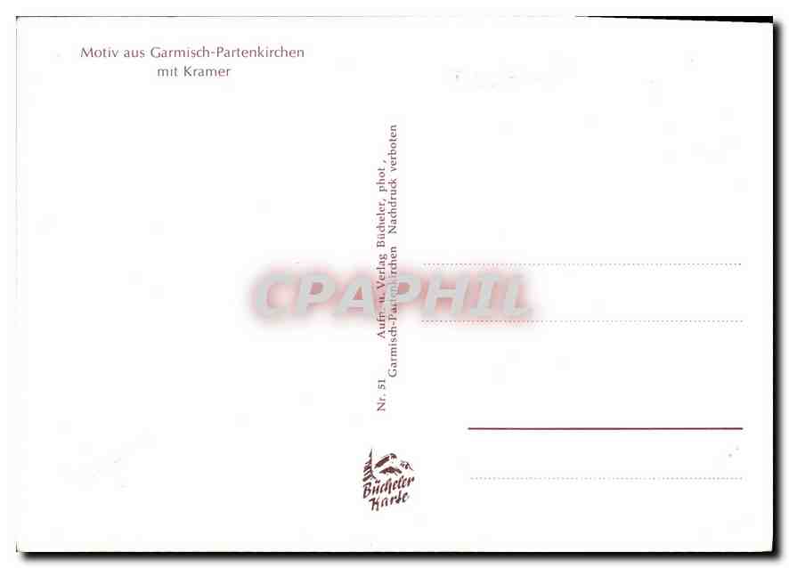 CPM Motiv aus Garmisch Partenkirchen mit Kramer  — Verso