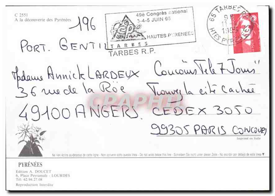 CPM A la Decouverte des Pyrenees  — Verso