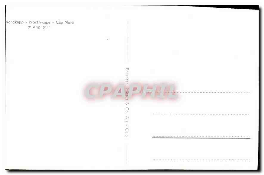 CPM Nordkapp North cape Cap Nord  — Verso