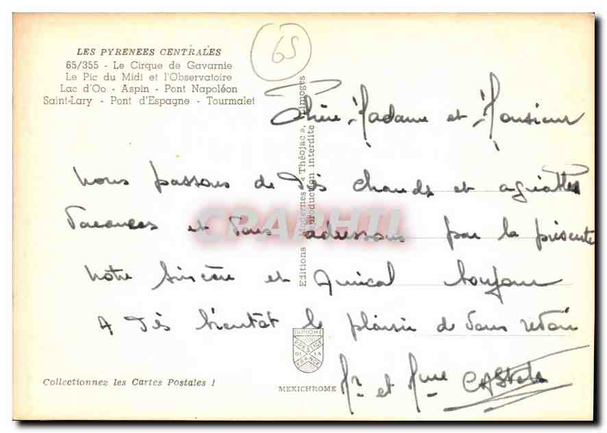 Les Pyrénées Centrales — Éditions Théodic - Théodic Interlacie — Verso