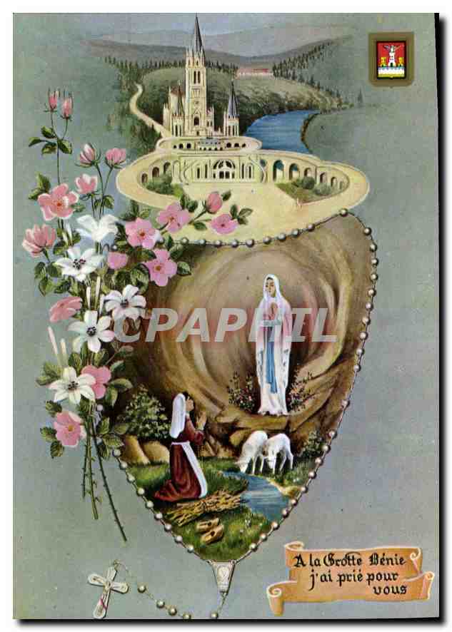 CPM Lourdes La Basilique et l'Apparition 
