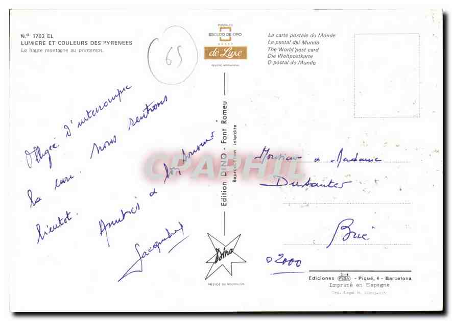 Haute montagne au printemps — Pyrénées — Édition de Luxe, n° 1703 EL — Reverso