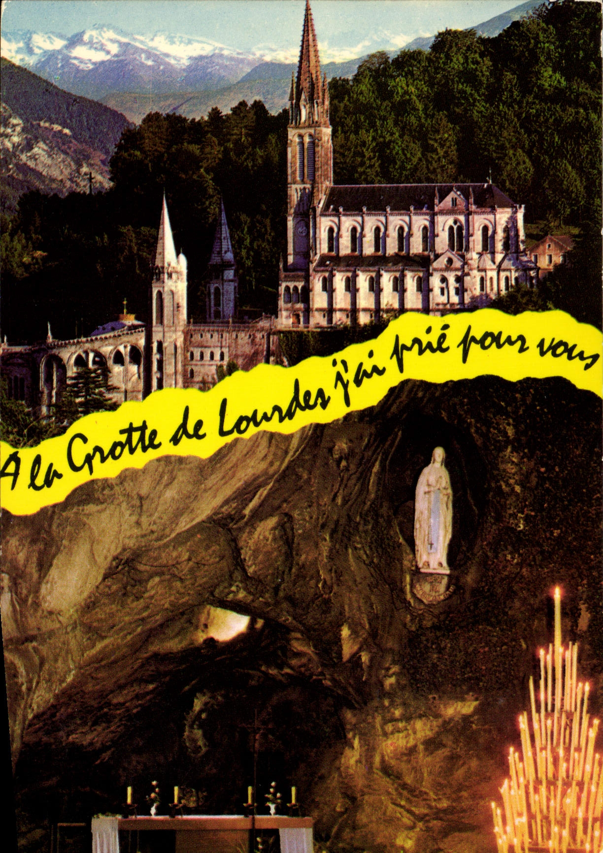 CPM Lourdes Hautes Pyrenees La Basilique et la Grotte 