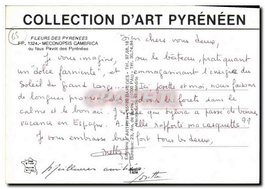 Fleurs des Pyrénées — Meconopsis Cambrica — Éditions d'Art Pyrénéen — Reverso