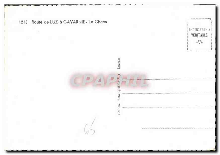CPM Route de Luz a Gavarnie Le Chaos  — Verso