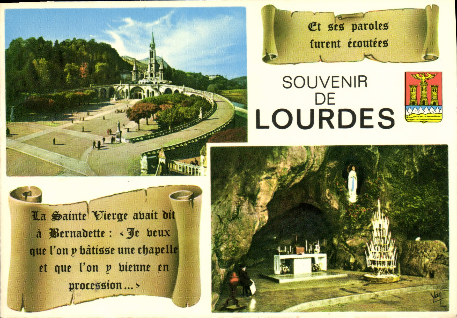 CPM Nos Belles Pyrenees Lourdes La Basilique La Grotte Miraculeuse 