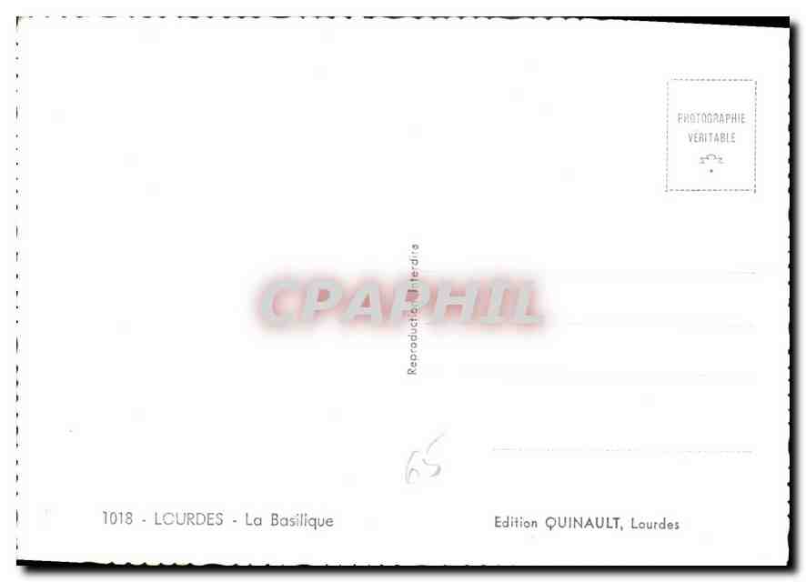 CPM Lourdes La Basilique  — Verso