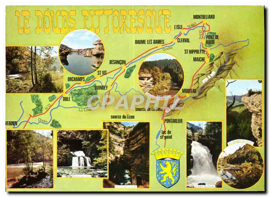 Le Doubs pittoresque — carte postale touristique — Éditions du Doubs - Recto