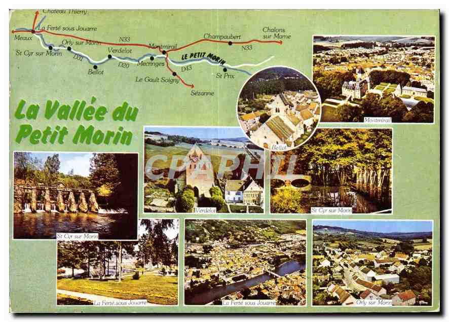 La Vallée du Petit Morin — carte postale panoramique — Imprimeur Combier, n° 3 CP 82 4146