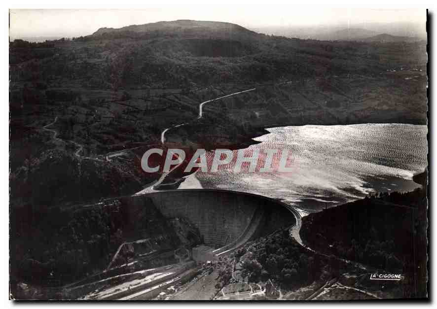 Barrage de l'Aiguebelette — Vue aérienne au coucher du soleil — Édition André Léger