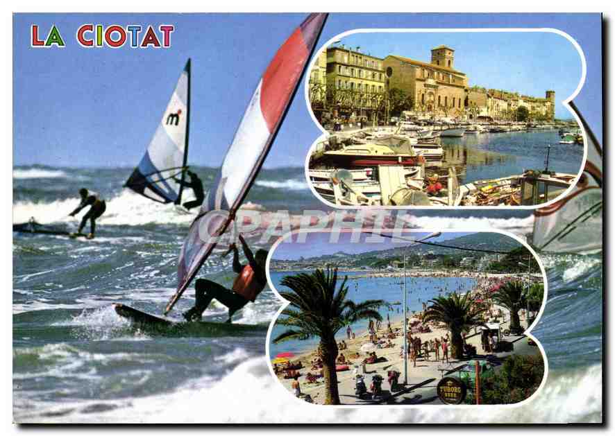 CPM Reflets de Provence La Ciotat B du R Le Port La Plage Planche a voile