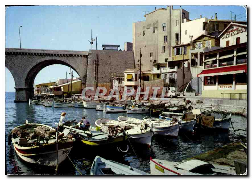 CPM Marseille Promenade de la Corniche Vallon des Auffes Bateaux de peche