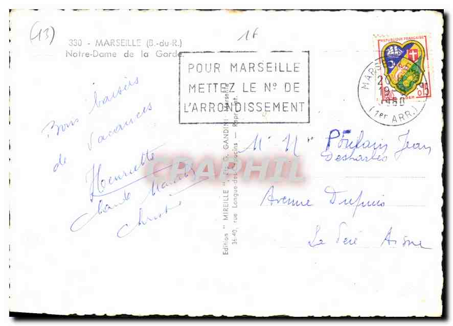Notre-Dame de la Garde — Marseille — Édition Mireille — Back