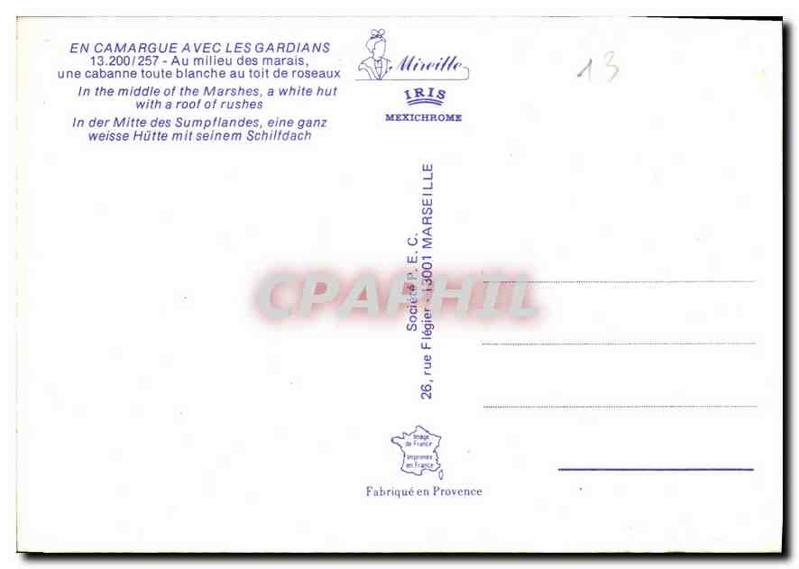 Camargue avec les Gardians — une cabanne blanche au toit de roseaux — IRIS Mexichrome — Reverso