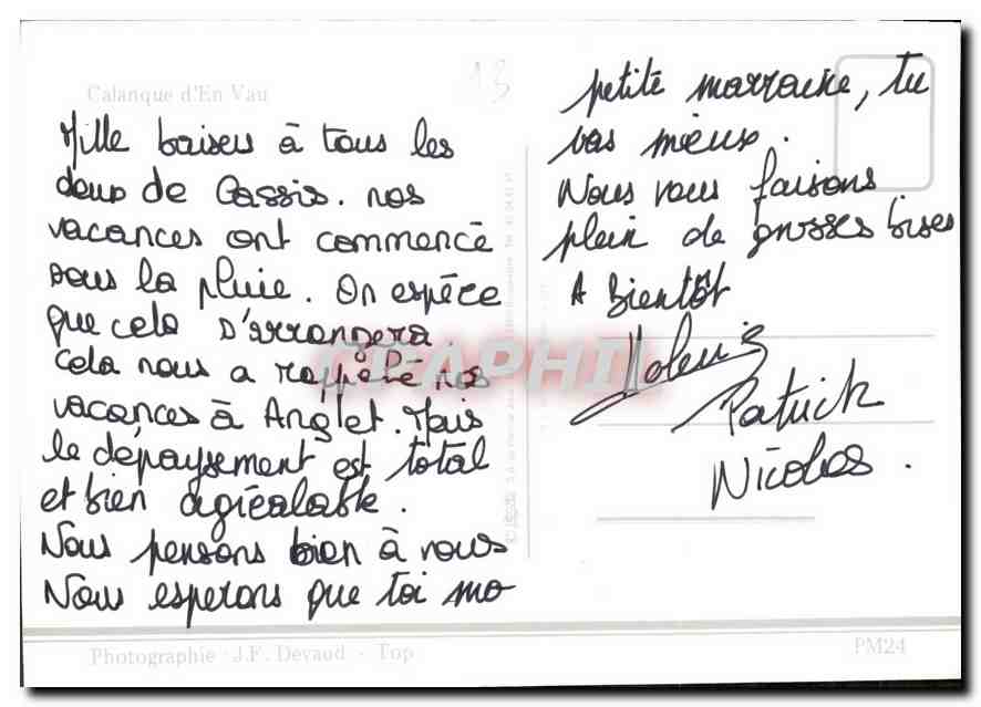 CPM Mediterraneenne Calanque d'En Vau  — Verso