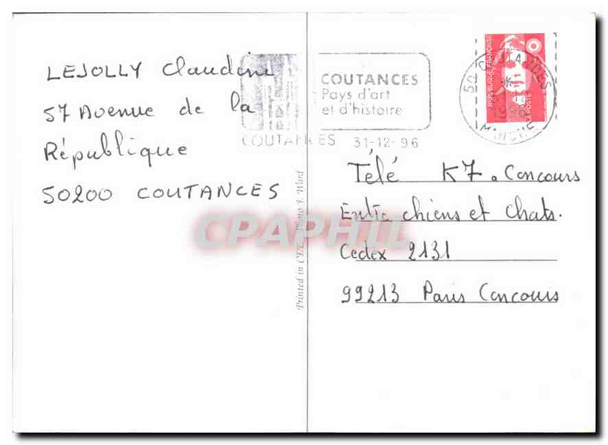 CPM Joyeux Noel et Bonne Annee Bucheron — Rückseite
