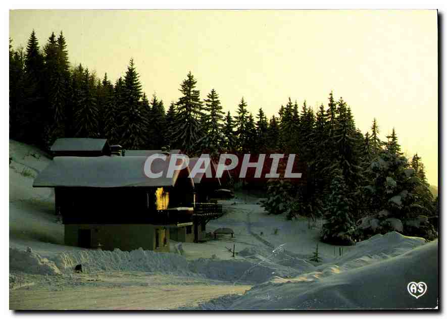 Chalet enneigé dans les montagnes — Images de nos montagnes en hiver — Éditions Les Protet, Saint-Cloud