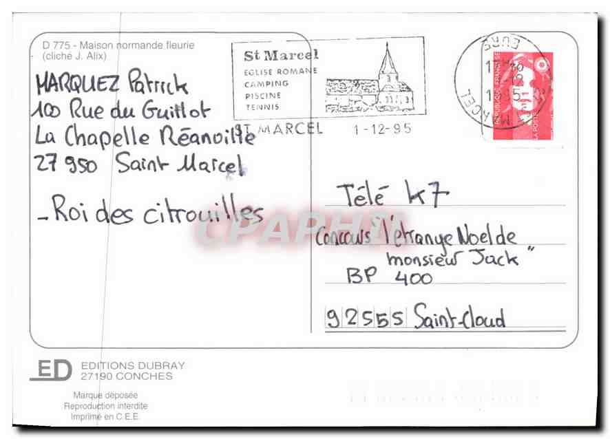 CPM Maison Normande Fleurie  — Verso