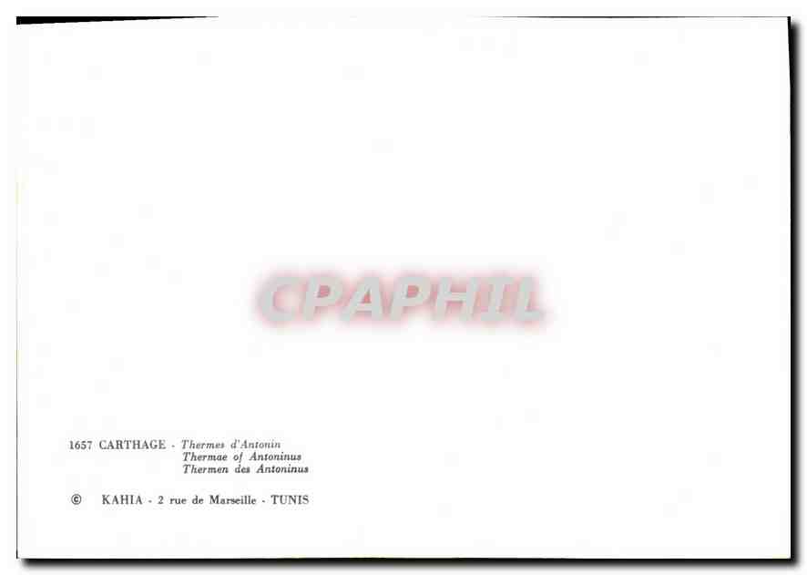 CPM Carthage Thermes d'Antonin Kahia rue de Marseille Tunis  — Rückseite
