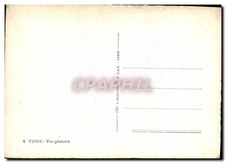 CPM Tunis Vue generale  — Verso