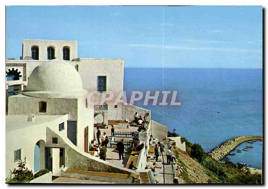 CPM Sidi Bou Said Cafe Sidi Chebaan Kahia rue de Marseille Tunis 