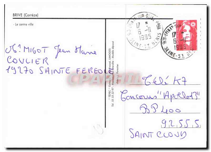 Brive-la-Gaillarde — rue du centre-ville — CPAHIL — Verso