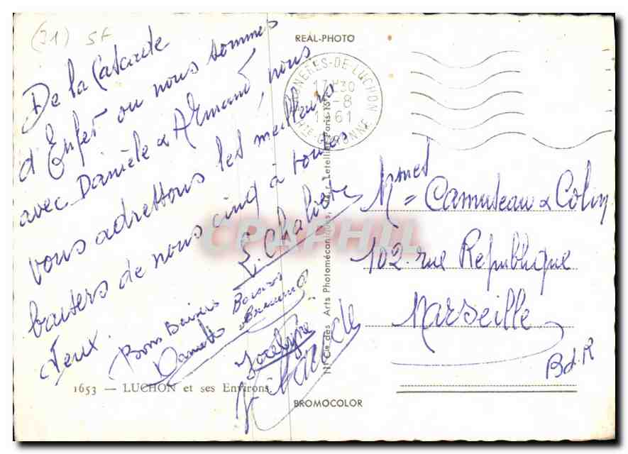 Luchon et ses Environs — Carte postale touristique — Éditeur : N.T. Ca des Arts Photomécaniques — Rückseite