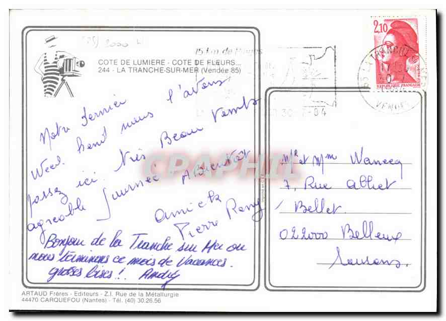 Under the Wind — kitesurfing at La Tranche-sur-Mer — publisher Artaud Frères — Back
