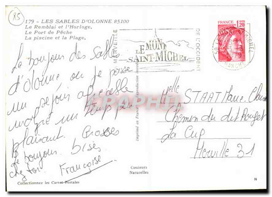 CPM Les Sables d'Olonne  — Rückseite