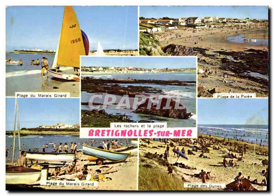 CPM Bretignolles sur Mer Catamaran Plage du Marais Girard Plage de la Paree Plage des dunes
