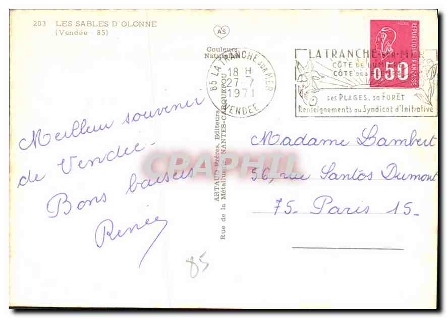 Les Sables d'Olonne — vue panoramique — éditeur Artants Naturelles, n°203 — Reverso
