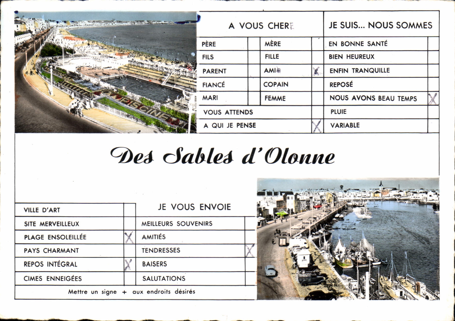 Les Sables d'Olonne — Blick auf den Hafen und die Promenade — Cié des Arts, n°1248