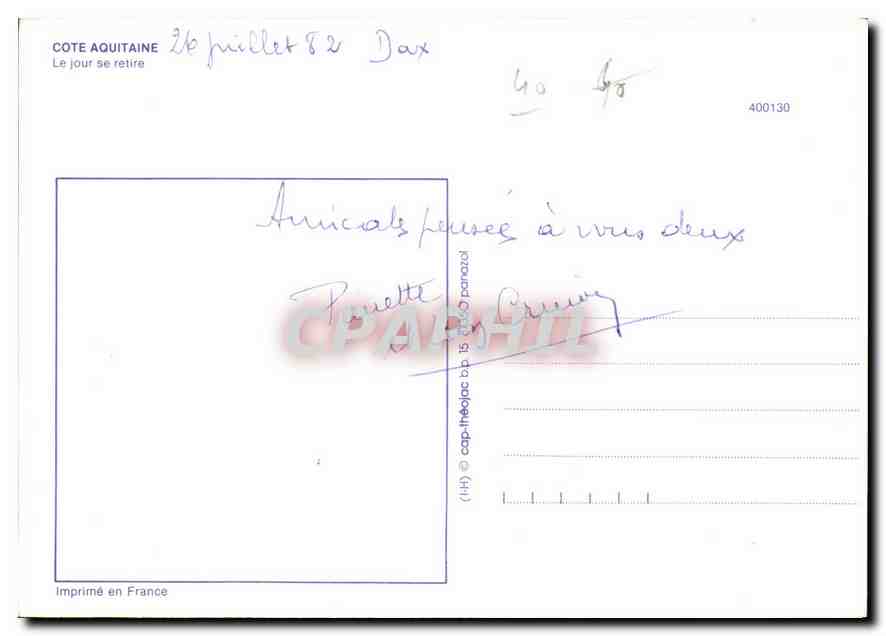 CPM Cote Aquitaine Le jour se retire  — Rückseite