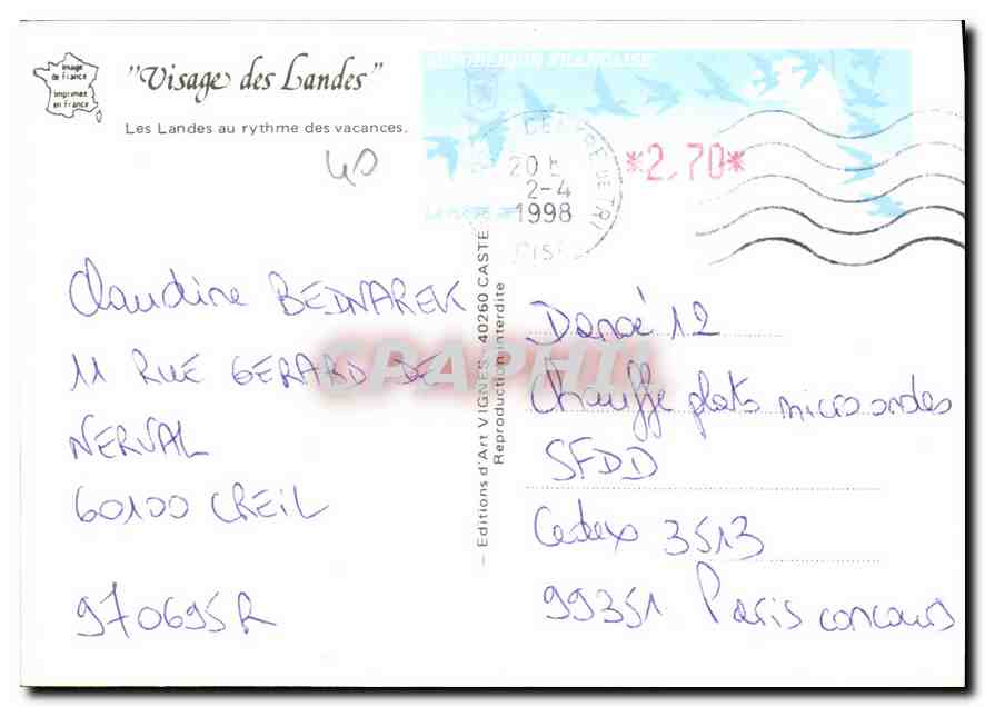 CPM Visage des Landes Les Landes au rythme des Vacances  — Rückseite