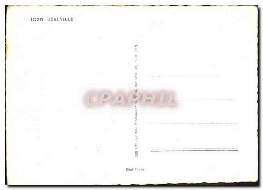 CPM Deauville Pin Up Le casino Normandy Hotel La plage Le Royal automobile — Verso