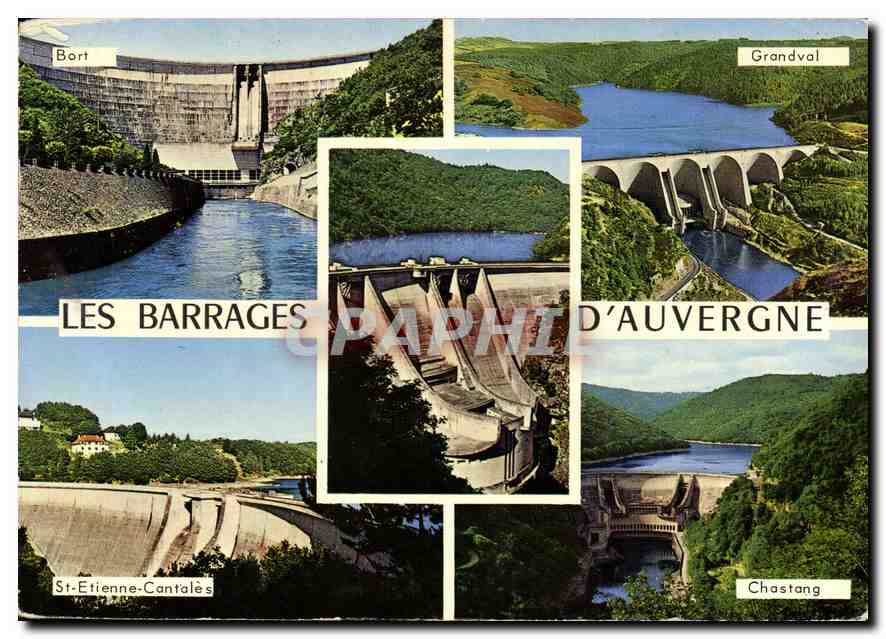 CPM Les Barrages d'Auvergne Bort St Etienne Cantales Grandval Chastang