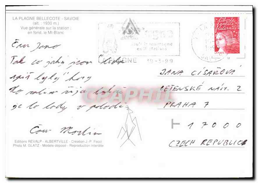Plagne Bellecôte — Mont-Blanc 4807 m — Éditions REVALP, Albertville — Verso