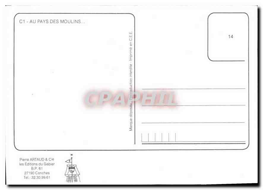 CPM Au Pays des Moulins  — Verso