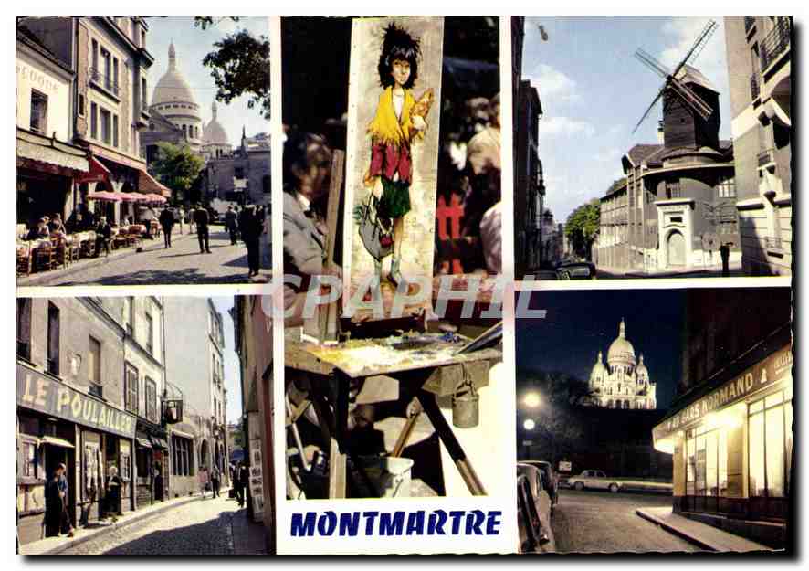 CPM Montmartre Paris Moulin Au Gars Normand Sacre Cœur