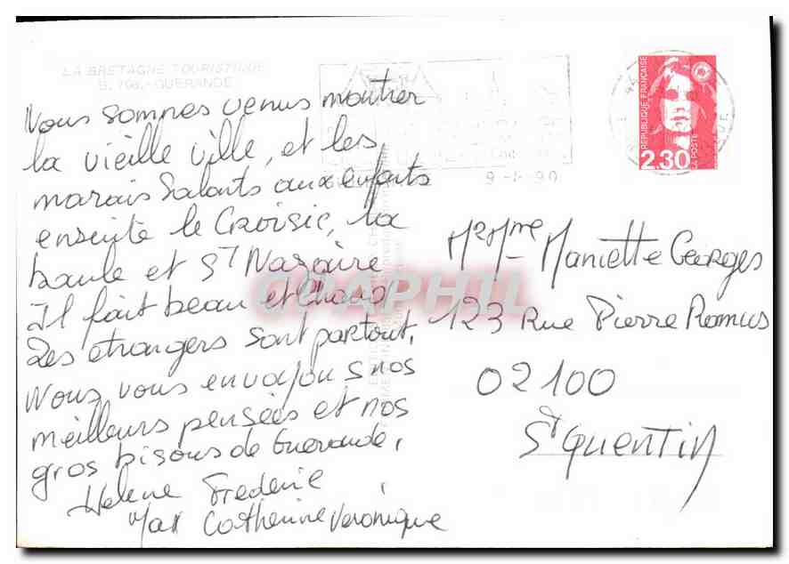 CPM La Bretagne Touristique Guerande  — Rückseite